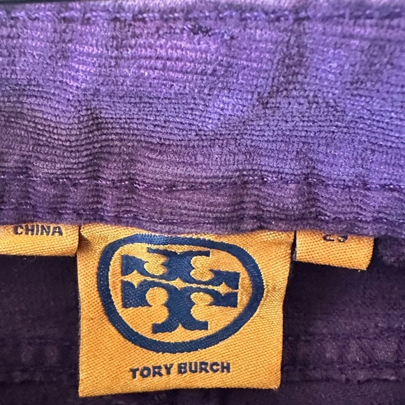 Tory Burch Purple Corduroy Pants with‎ Gold Embellishment Skinny Size 29 - Picture 4 of 6